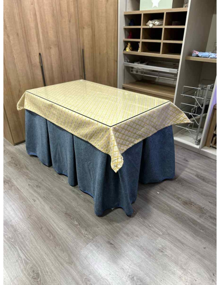 Ropa Antimanchas Extragruesa Ultraeficiente Azul con Tapete Libano Amarillo