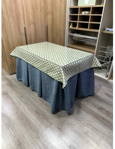 Falda Camilla Antimanchas Extragruesa Ultraeficiente Azul con Tapete Libano Verde