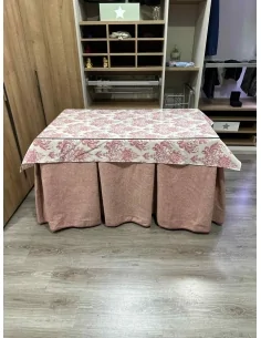 Falda Camilla Antimanchas Extragruesa Ultraeficiente Rosa con Tapete Mosaico Rosa 2