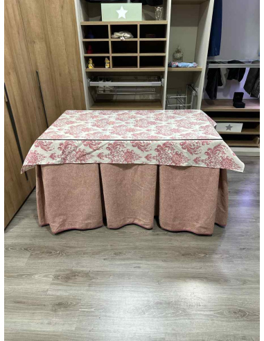 Falda Camilla Antimanchas Extragruesa Ultraeficiente Rosa con Tapete Mosaico Rosa