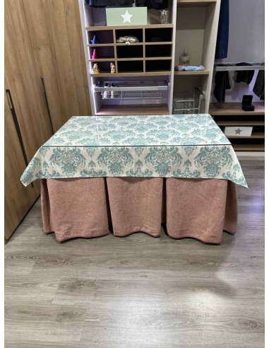 Falda Camilla Antimanchas Extragruesa Ultraeficiente Rosa con Tapete Mosaico Rosa