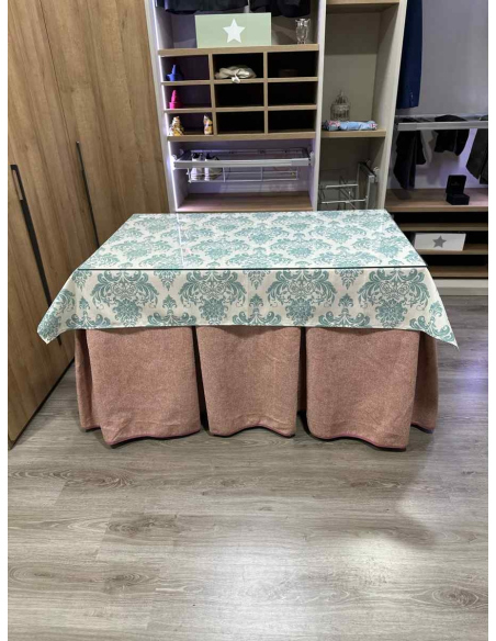 Falda Camilla Antimanchas Extragruesa Ultraeficiente Rosa con Tapete Mosaico Rosa