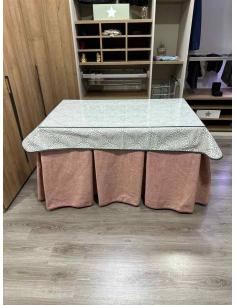 Ropa de Mesa Antimanchas Extragruesa Ultraeficiente Rosa con Tapete Sol 2