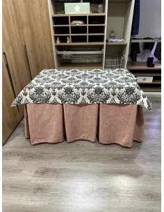 Falda de Mesa Camilla Antimanchas Extragruesa Ultraeficiente Rosa con Tapete Mosaico Negro 2