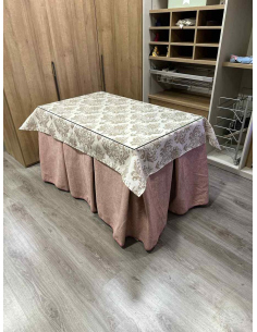 Falda Mesa Camilla Antimanchas Extragruesa Gran Capacidad Calórica Color Rosa con Tapete Cachemir