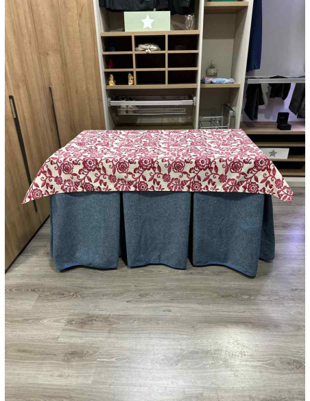 Conjunto Antimanchas Extragruesa Ultraeficiente Azul con Tapete Floral