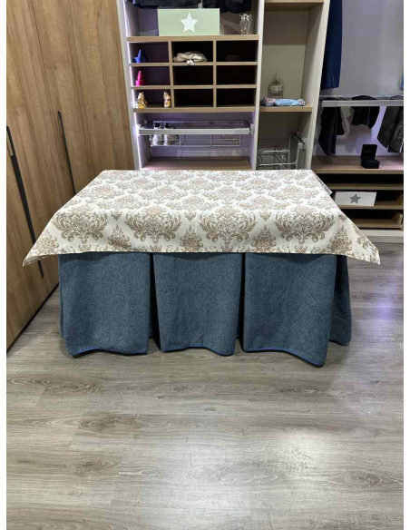 Conjunto Antimanchas Extragruesa Ultraeficiente Azul con Tapete Mosaico Chocolate