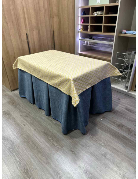 Conjunto Antimanchas Extragruesa Ultraeficiente Azul con Tapete Libano Amarillo