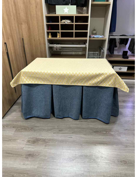 Conjunto Antimanchas Extragruesa Ultraeficiente Azul con Tapete Libano Amarillo