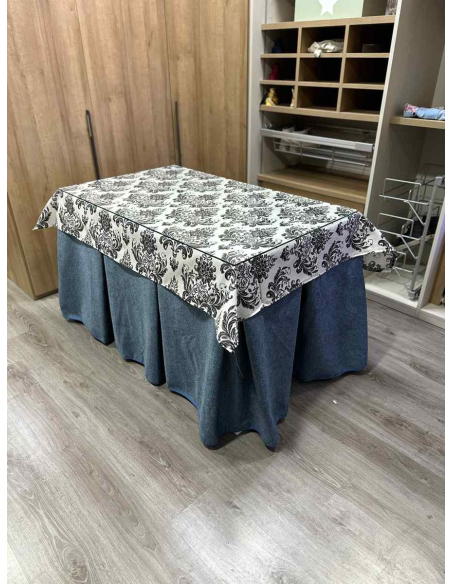 Conjunto Antimanchas Extragruesa Ultraeficiente Azul con Tapete Mosaico Negro