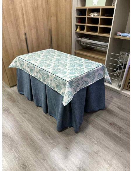 Conjunto Antimanchas Extragruesa Ultraeficiente Azul con Tapete Mosaico Turquesa