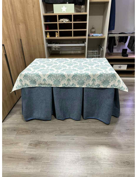 Conjunto Antimanchas Extragruesa Ultraeficiente Azul con Tapete Mosaico Turquesa