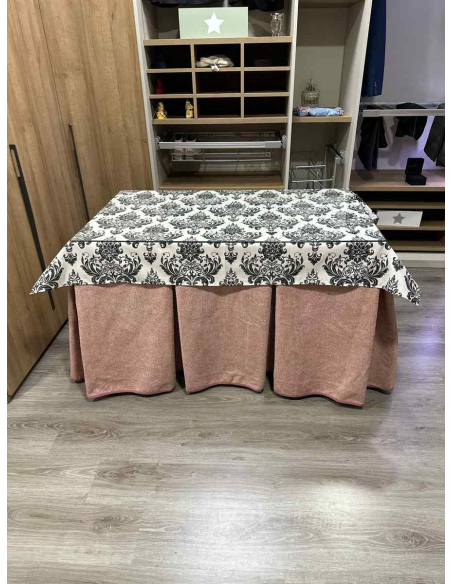 Conjunto Antimanchas Extragruesa Ultraeficiente Rosa con Tapete Mosaico Negro