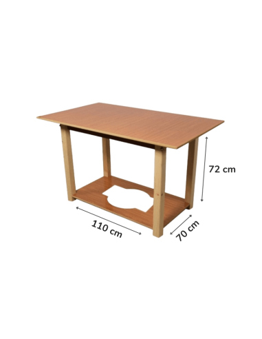 Mesa Camilla Rectangular Maciza con Patas Doblegrueso 120 x 70