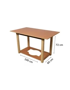 Mesa Camilla Rectangular Maciza con Patas Doblegrueso 2
