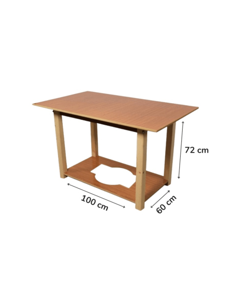 Mesa Camilla Rectangular Maciza con Patas Doblegrueso 100 x 60