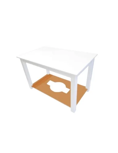 Mesa Camilla Rectangular Lacada color Blanco Liso