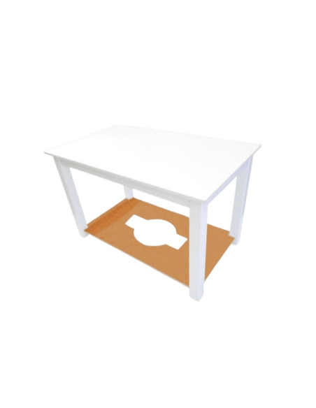 Mesa Camilla Rectangular Lacada color Blanco Liso