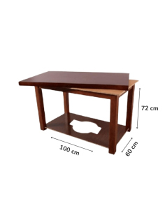 Mesa Camilla Rectangular Barnizada con Doble Tapa color Wengue 2
