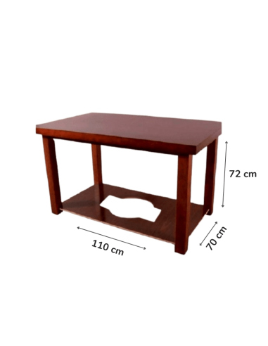 Mesa de camilla rectangular barnizada en color Wengue