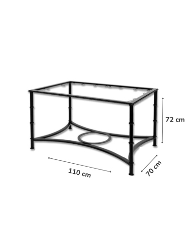 Mesa Camilla Rectangular de Forja Tubo de 2cm