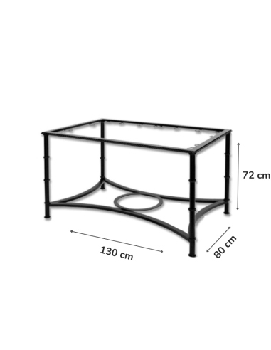 Mesa Camilla Rectangular de Forja Tubo de 2cm