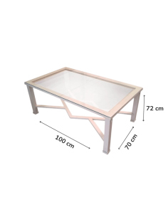 Mesa Camilla Rectangular Forja Tubo de 4cm 2