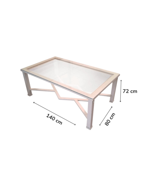 Mesa Camilla Rectangular Forja Tubo de 4cm