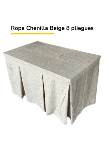 Ropa de mesa chenilla beige