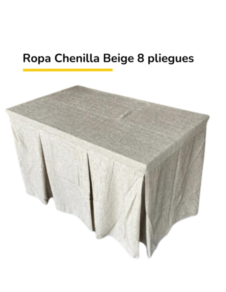 Ropa de mesa chenilla beige