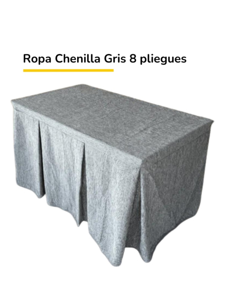 ropa de mesa chenilla gris
