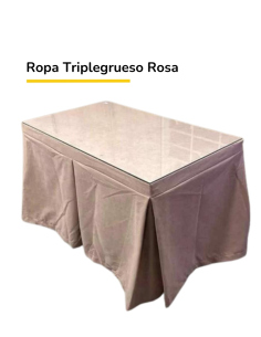 mesa camilla con brasero color rosa tejida triple grueso antimanchas 2