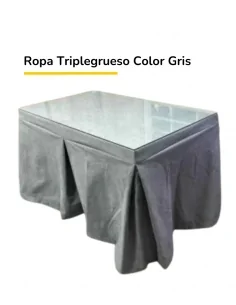 Mesa camilla con brasero - Ropa camilla tejida triple grueso antimanchas Gris 2