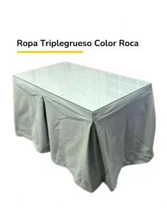 Mesa de camilla con brasero y radiador con ropa triplegrueso color roca 2
