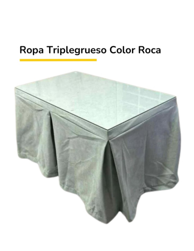 Ropa de mesa tejida triple grues antimanchas color roca