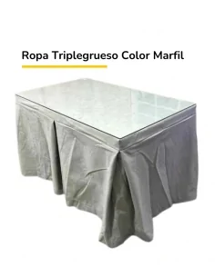 mesa camilla con radiador y brasero - tejido antimanchas color marfil 2