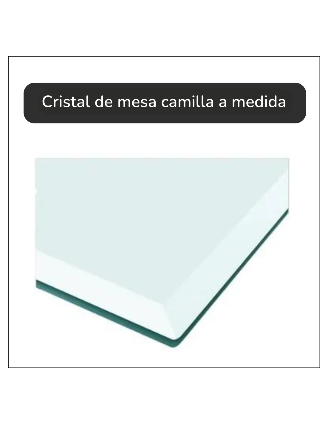 Cristal Mesa Camilla Rectangular de 6mm Esquina Redondeada