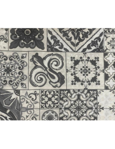 Tapete Azulejo Gris y Negro