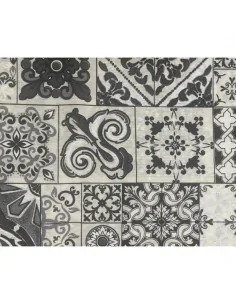 Tapete Azulejo Gris y Negro