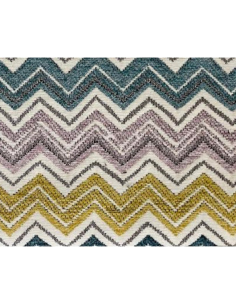 Tapete Ondas Mostaza, Berengena y Turquesa