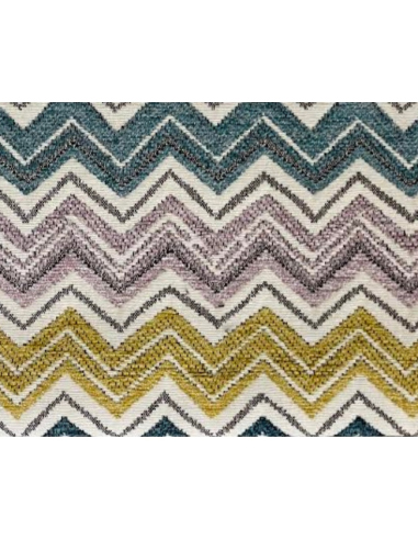 Tapete Ondas Mostaza, Berengena y Turquesa