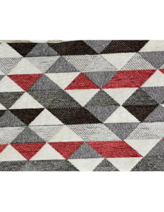 Tapete Rombos Gris y Rojo