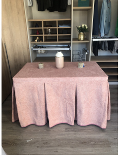 Falda de mesa camilla antimanchas extragruesa rosa 2