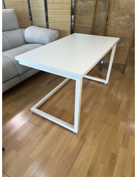 Mesa Camilla Rectangular de Forja Relax - Color Blanco