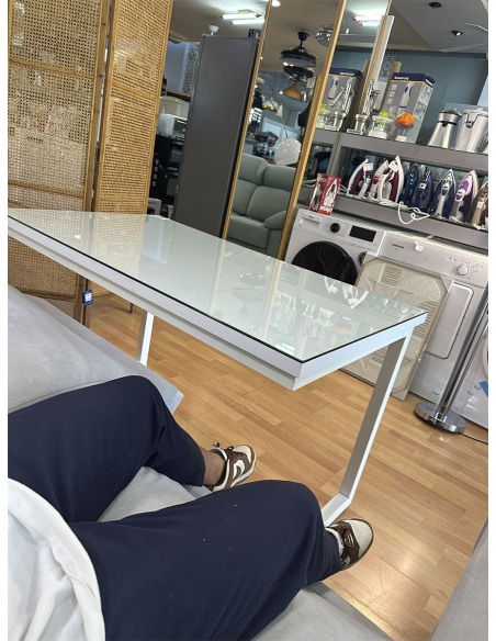 Mesa Camilla Rectangular de Forja Relax - Color Blanco