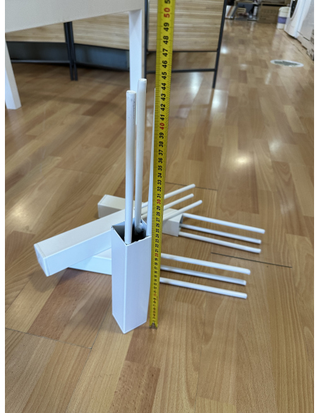 Mesa Camilla Rectangular Forja Elevable Blanca