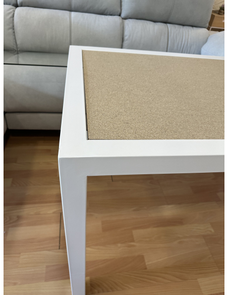Mesa Camilla Rectangular Forja Elevable Blanca
