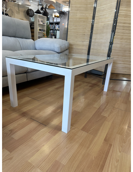Mesa Camilla Rectangular Forja Elevable Blanca