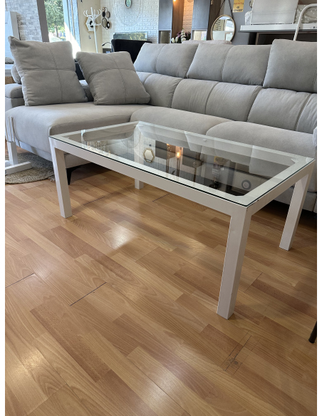 Mesa Camilla Rectangular Forja Elevable Blanca