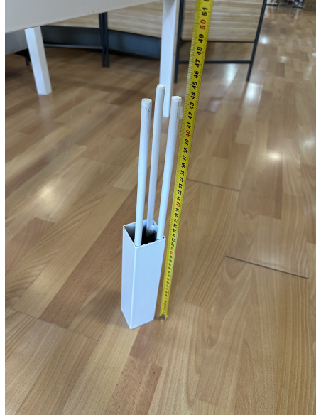 Mesa Camilla Rectangular Forja Elevable Blanca